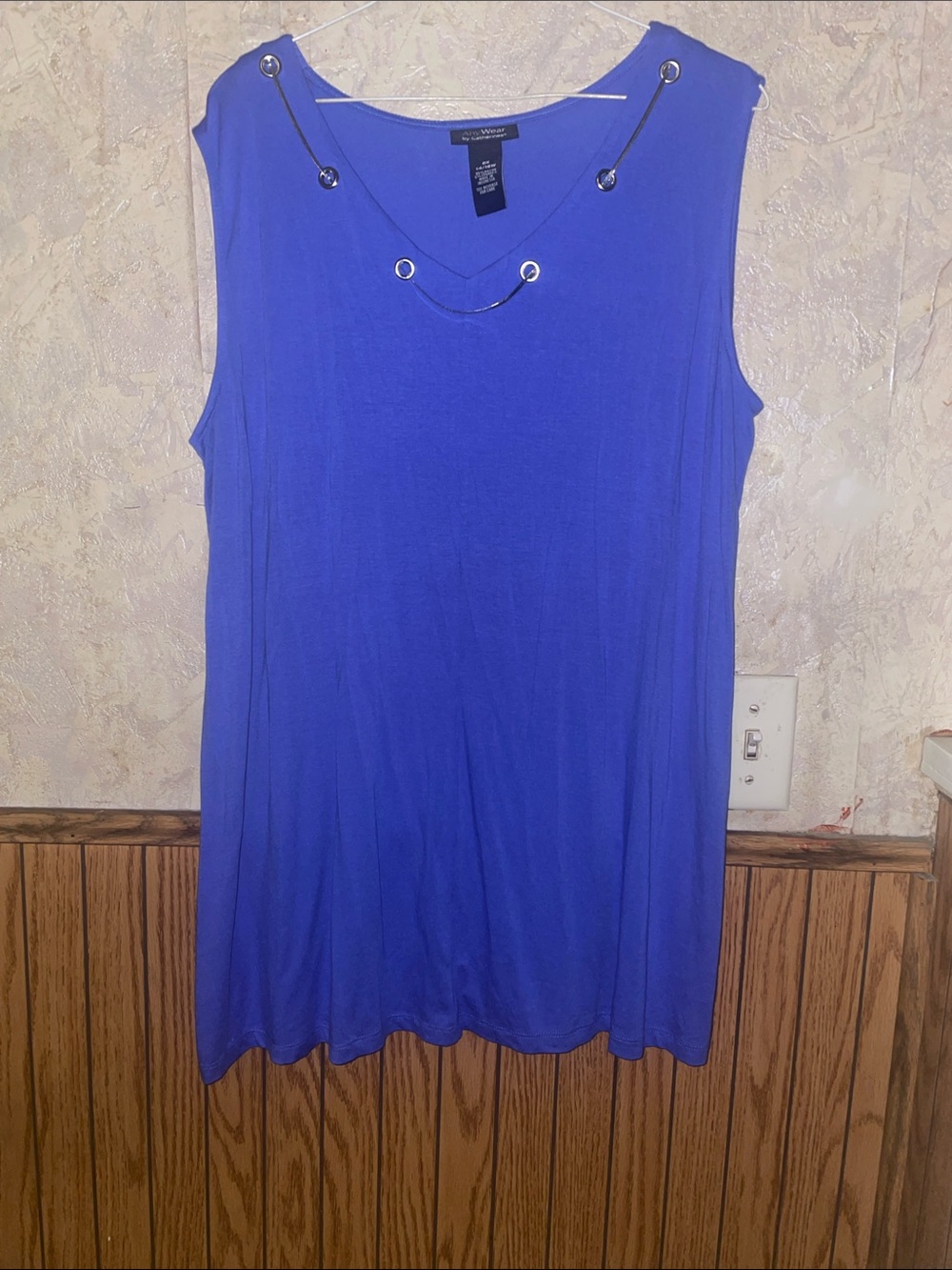 Bluish purple anywear by Catherine’s tank with fancy neckline (0X)(14/16)